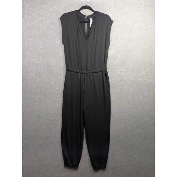 Lou & Grey Jumpsuit Womens Medium Drawstring Jogger Cap Sleeve Soft Romper - Picture 1 of 11